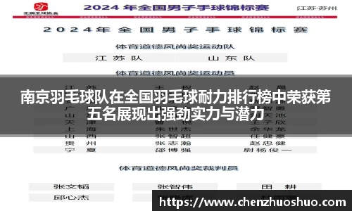 南京羽毛球队在全国羽毛球耐力排行榜中荣获第五名展现出强劲实力与潜力